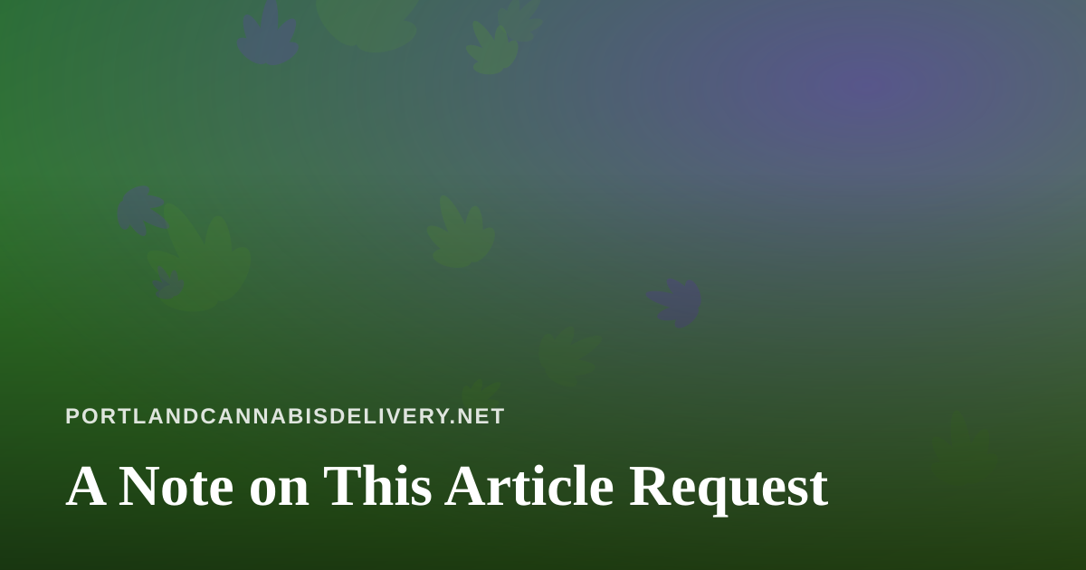 A Note on This Article Request