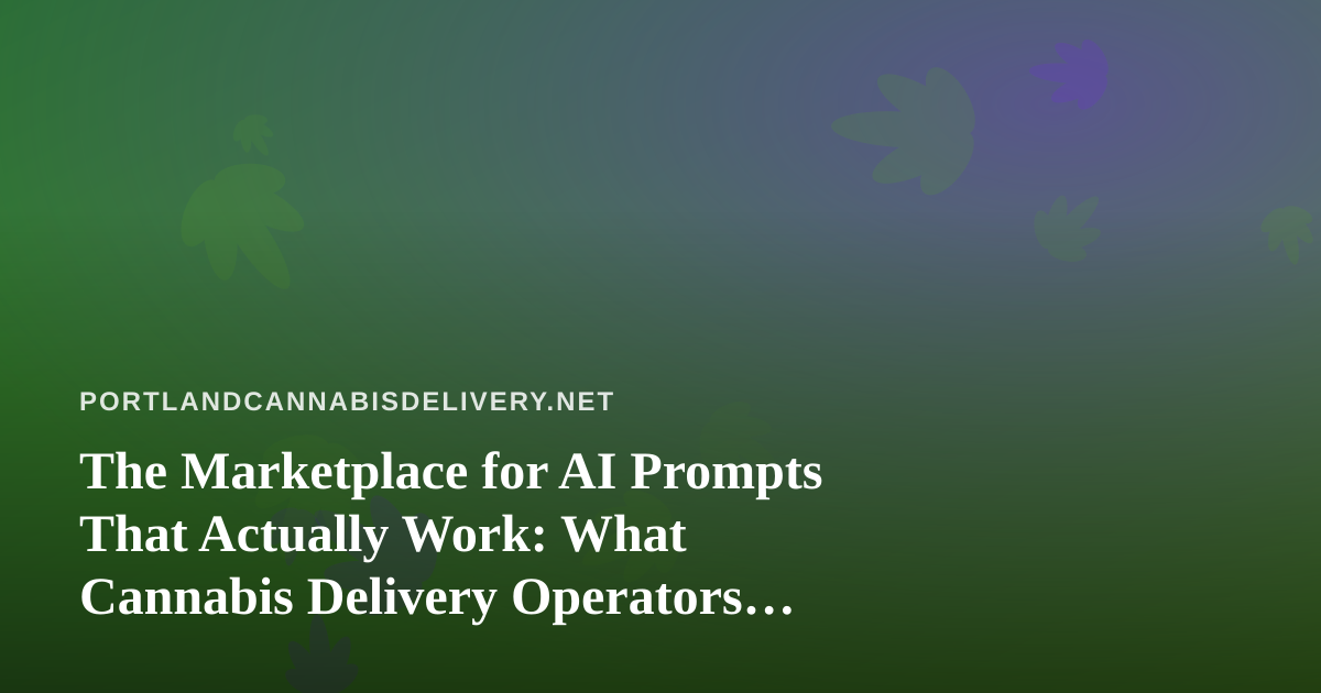 The Marketplace for AI Prompts That Actually Work: What Cannabis Delivery Operators Should Know