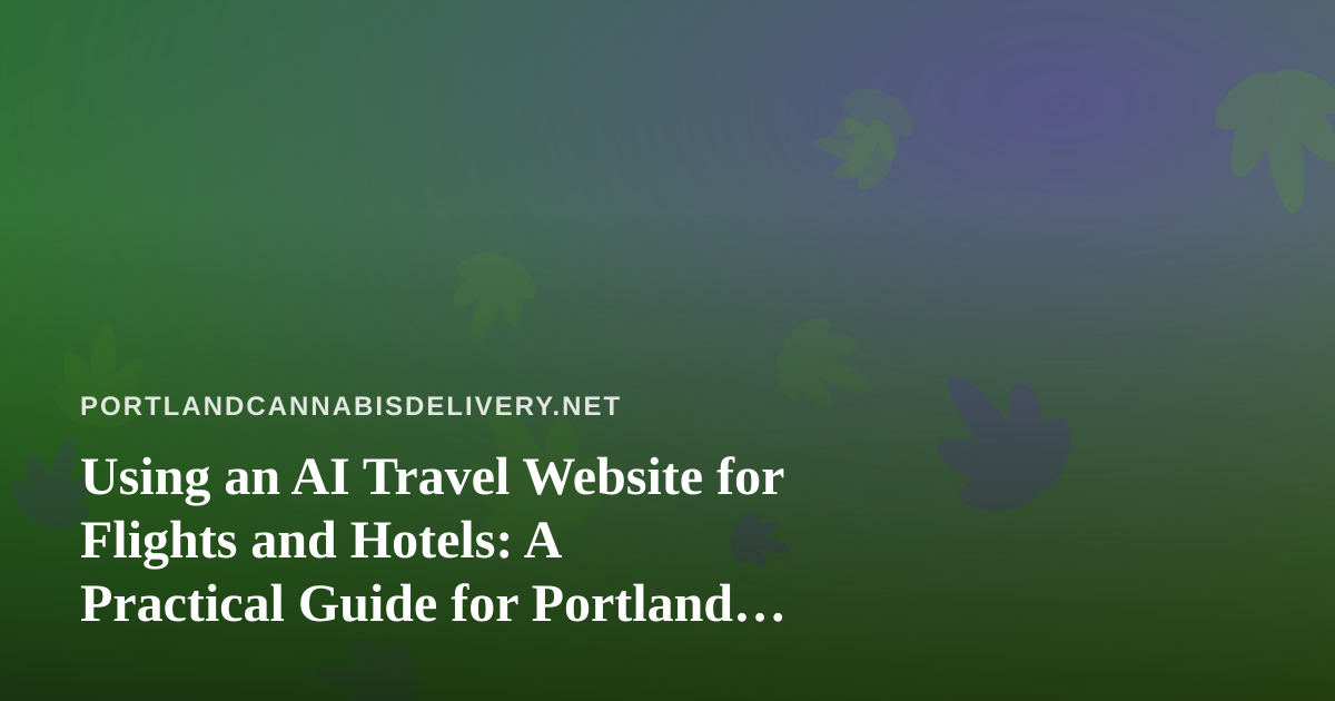 Using an AI Travel Website for Flights and Hotels: A Practical Guide for Portland Travelers