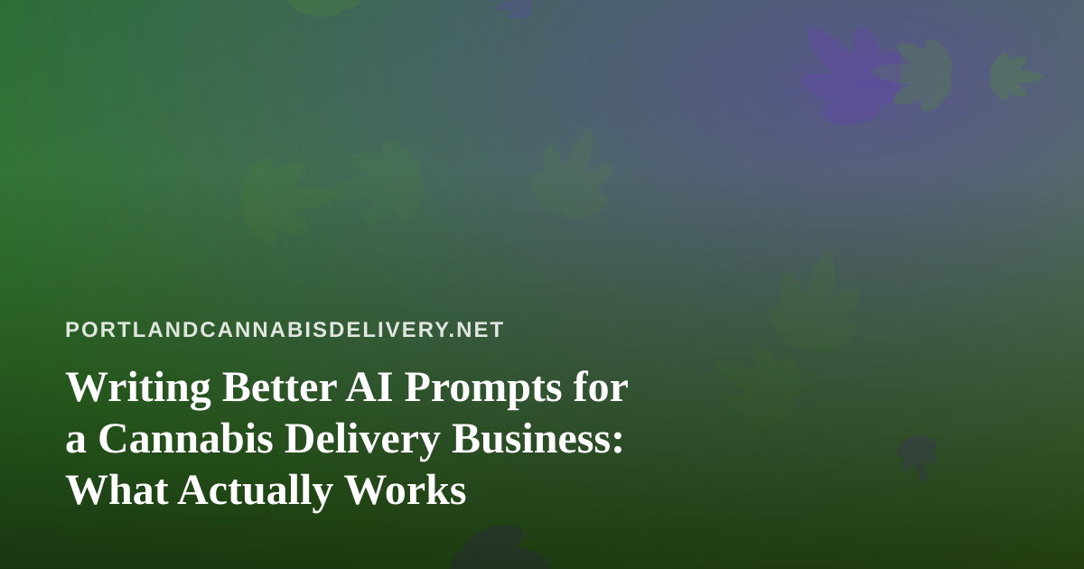 Writing Better AI Prompts for a Cannabis Delivery Business: What Actually Works